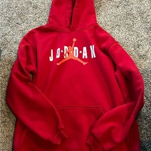 Jordan Red Hoodie with Orange Jumpman Logo